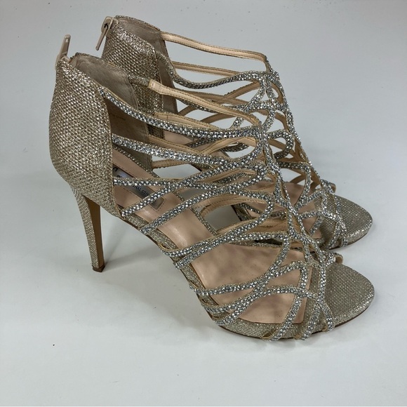 INC International Concepts Sparkly Silver Heels Size 11 - Picture 1 of 8
